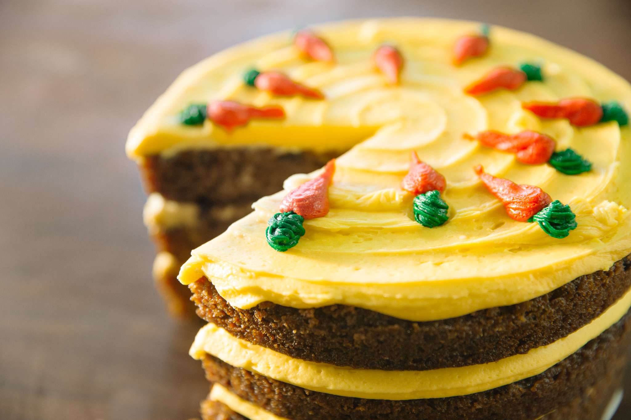 Pure 24-Carrot Cake With Fresh Carotene & Cream Cheese Frosting