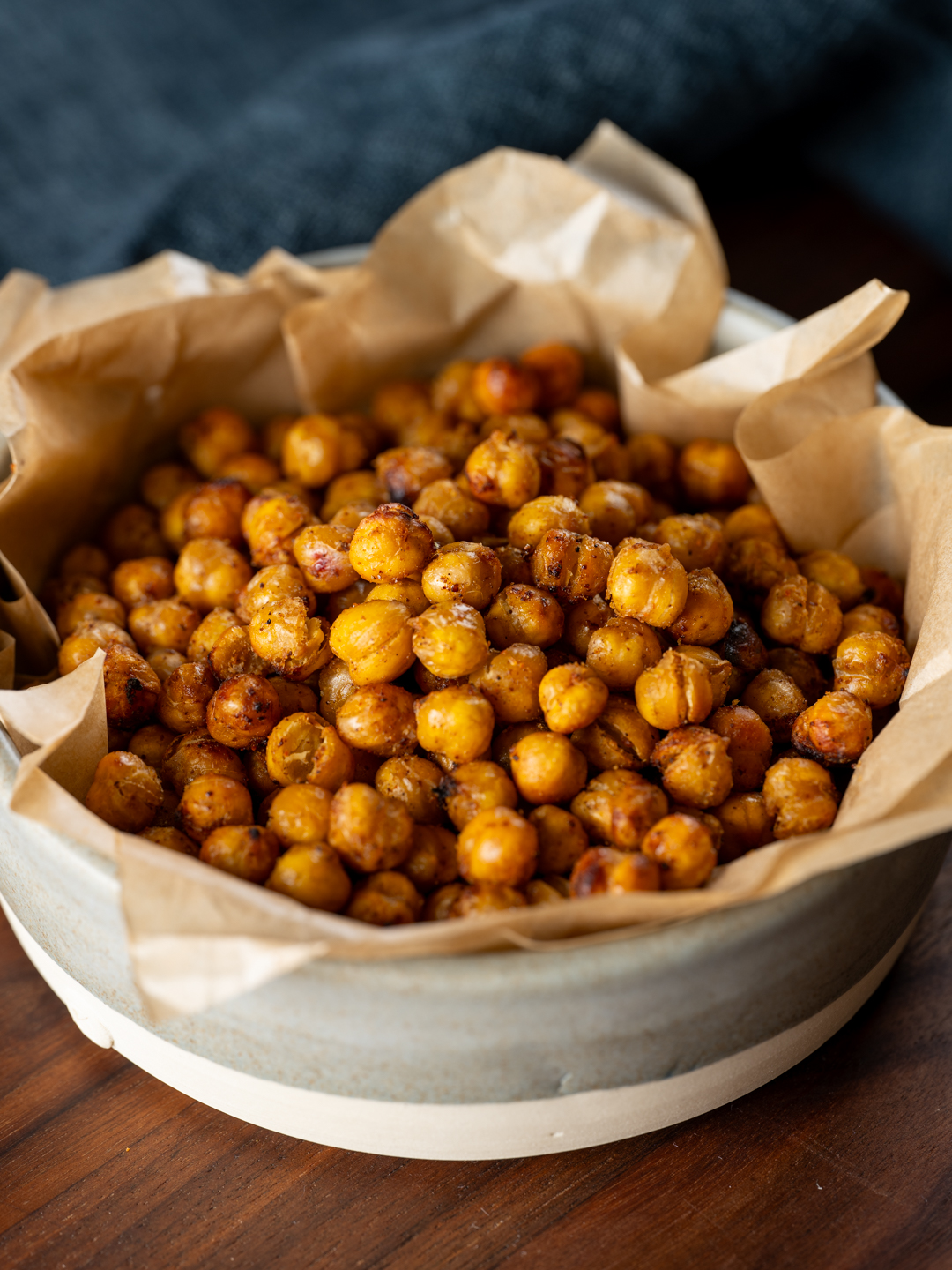 Air-Fried Crispy Spiced Chickpeas