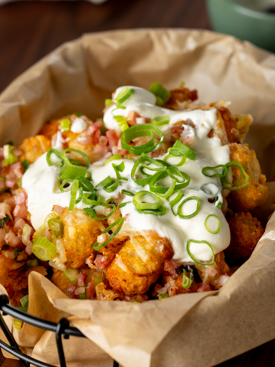 Air-Fried Loaded Tater Tots  