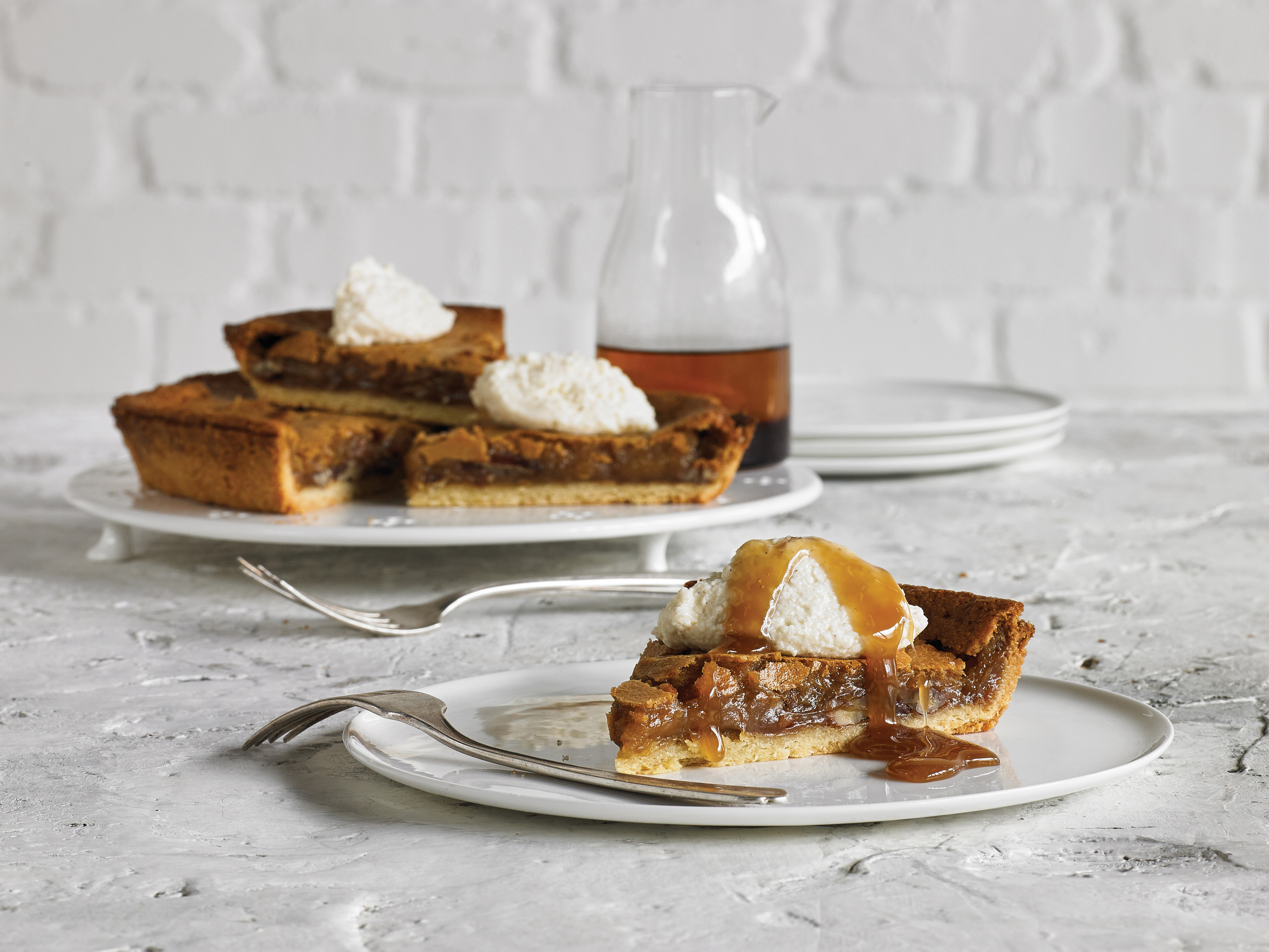 Maple Pecan Tart with Smoked Ricotta Cream