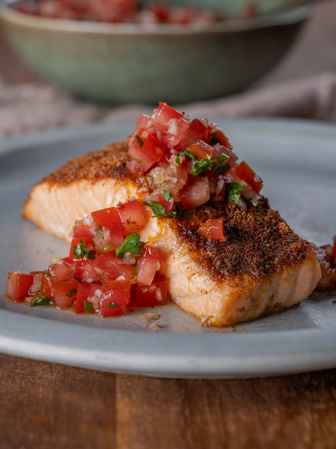 Air-Fried Cajun Salmon with Tomato Salsa