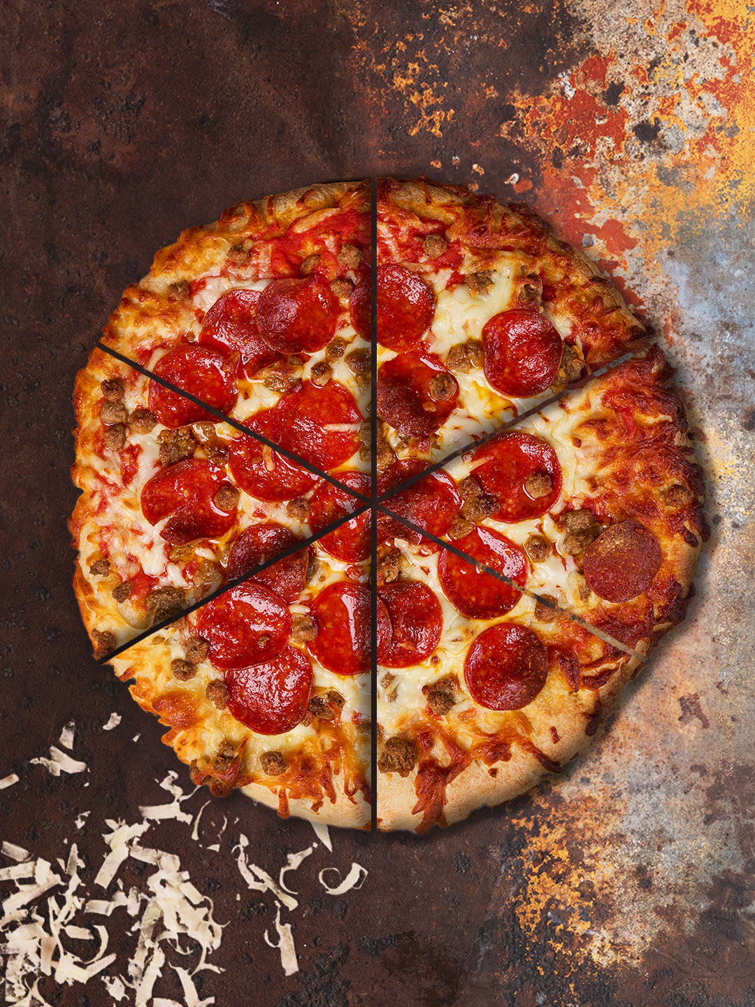 Air-Fried from Frozen Rising Crust Three Meat Pizza 