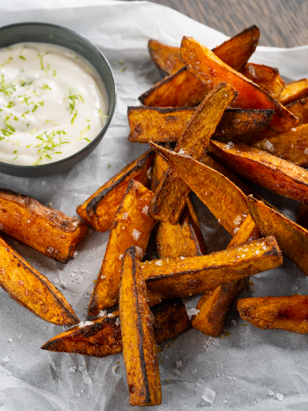 Air-Fried Spicy Sweet Potato Wedges