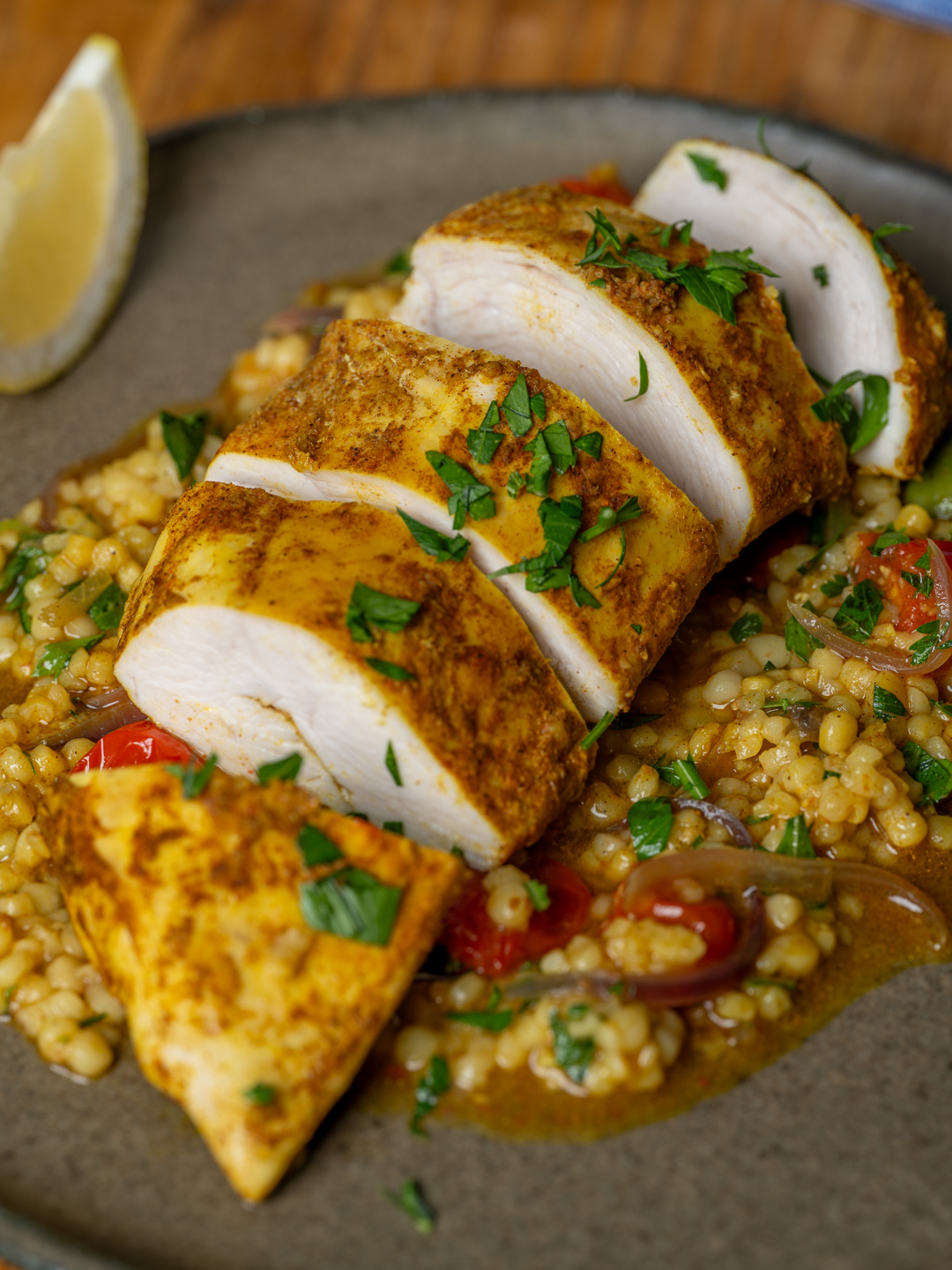 Moroccan-Style Chicken and Pearl Couscous en Papillote 