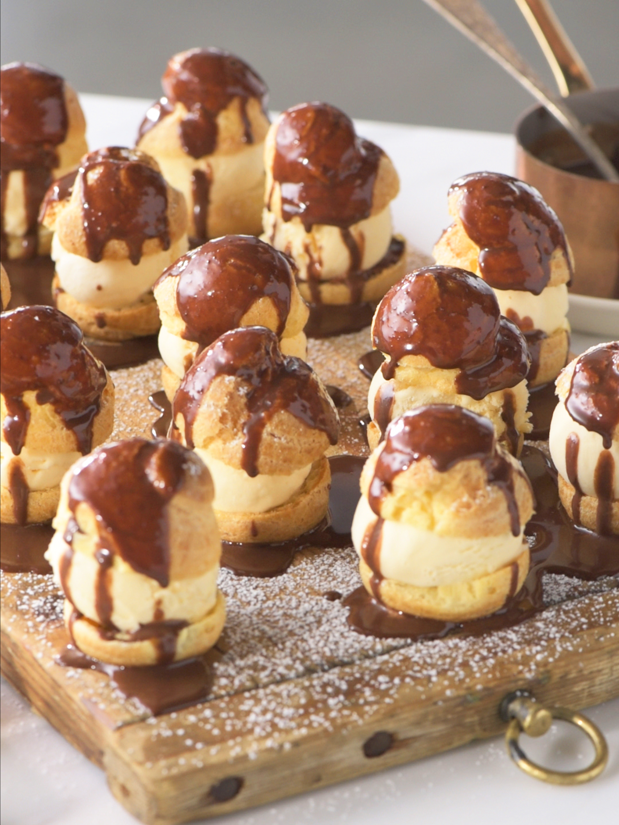 Classic Profiteroles with Warm Chocolate Sauce
