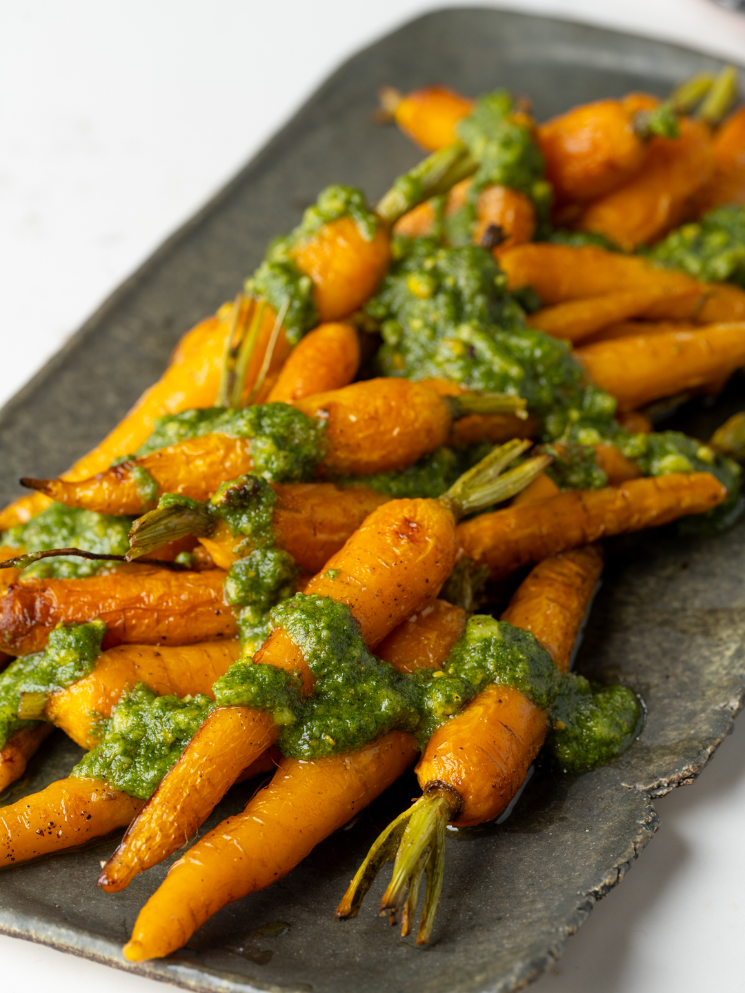 Heirloom Carrots with Carrot Top Pesto