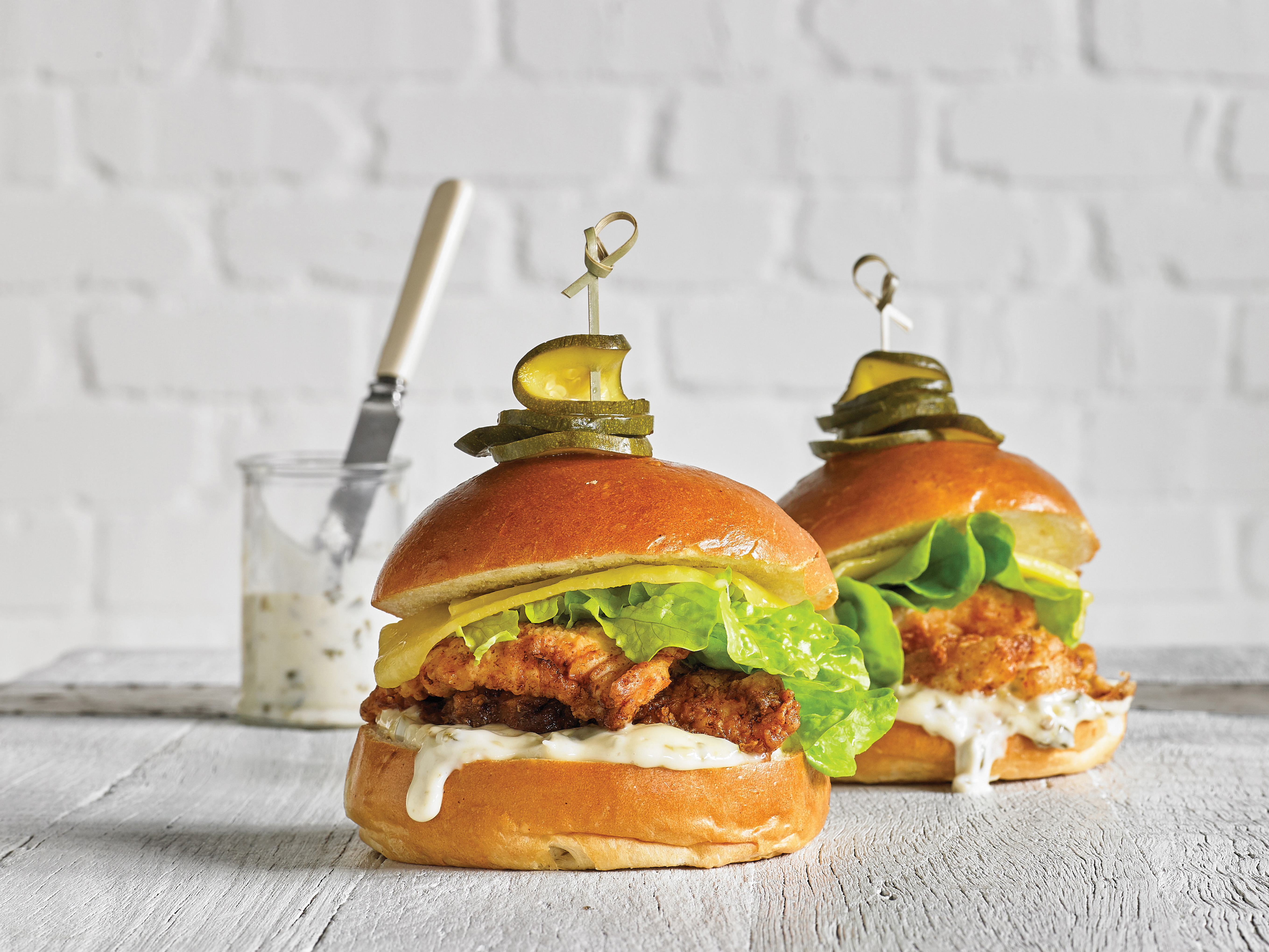 Crunchy Smoked Chicken Burgers with Jalapeno Aioli