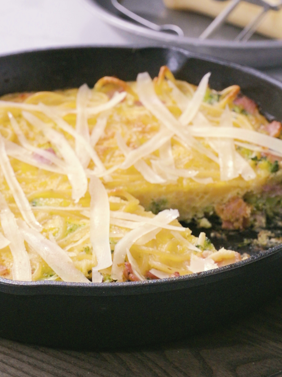 Spaghetti, Bacon and Broccoli Frittata