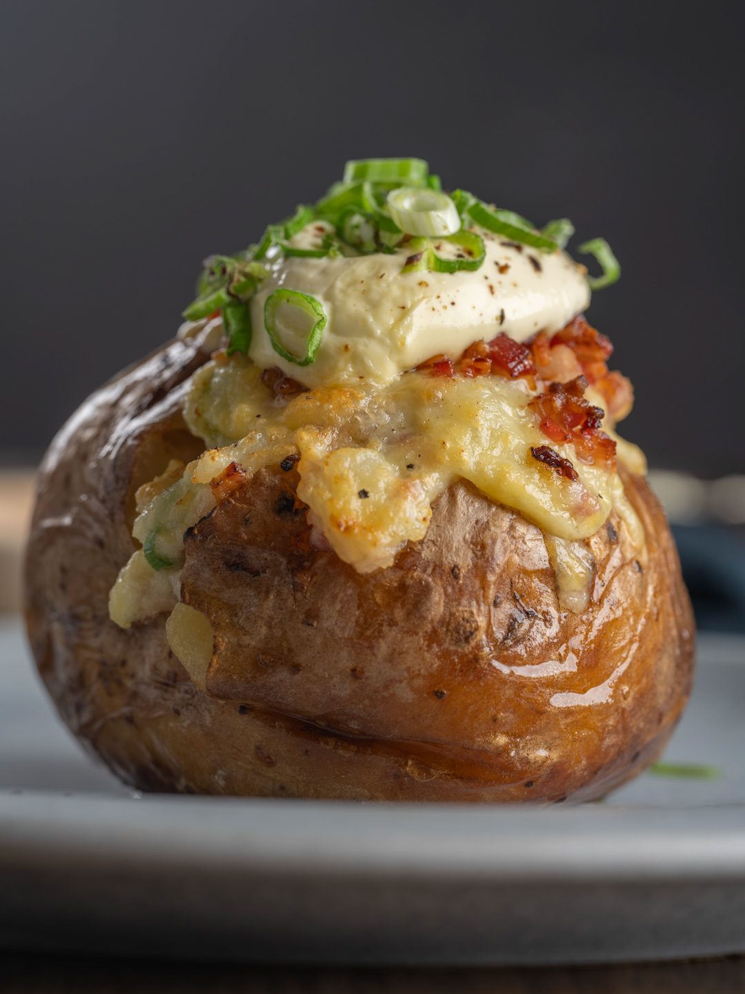 Twice Air-Fried Loaded Potatoes 