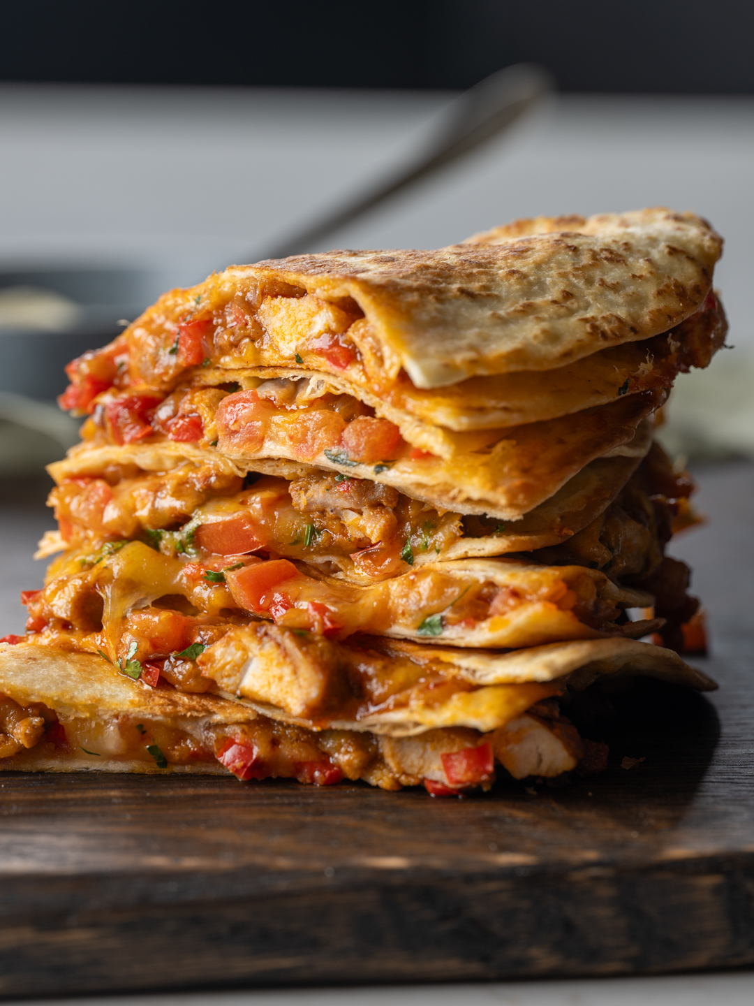 Air-Fried Chicken and Bell Pepper Quesadillas 
