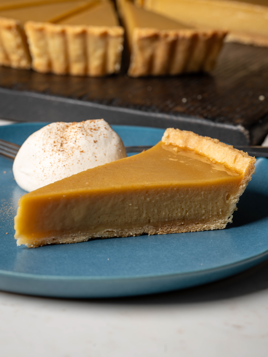 Maple Custard Tart with Banana Cream 