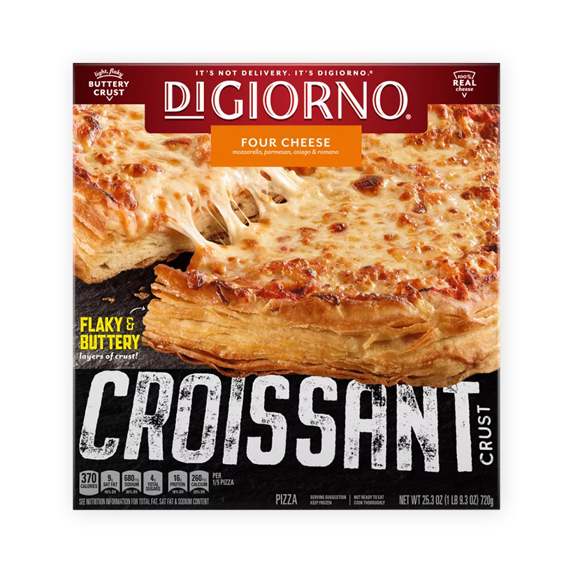 Frozen croissant crust four cheese pizza icon