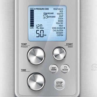 the Fast Slow Pro™ Kocher in Gebürsteter Edelstahl LCD-display