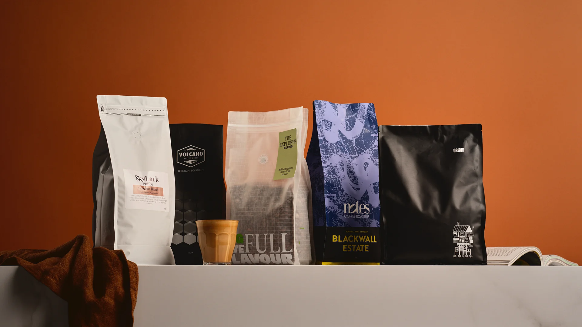 USA map with coffee brands as states