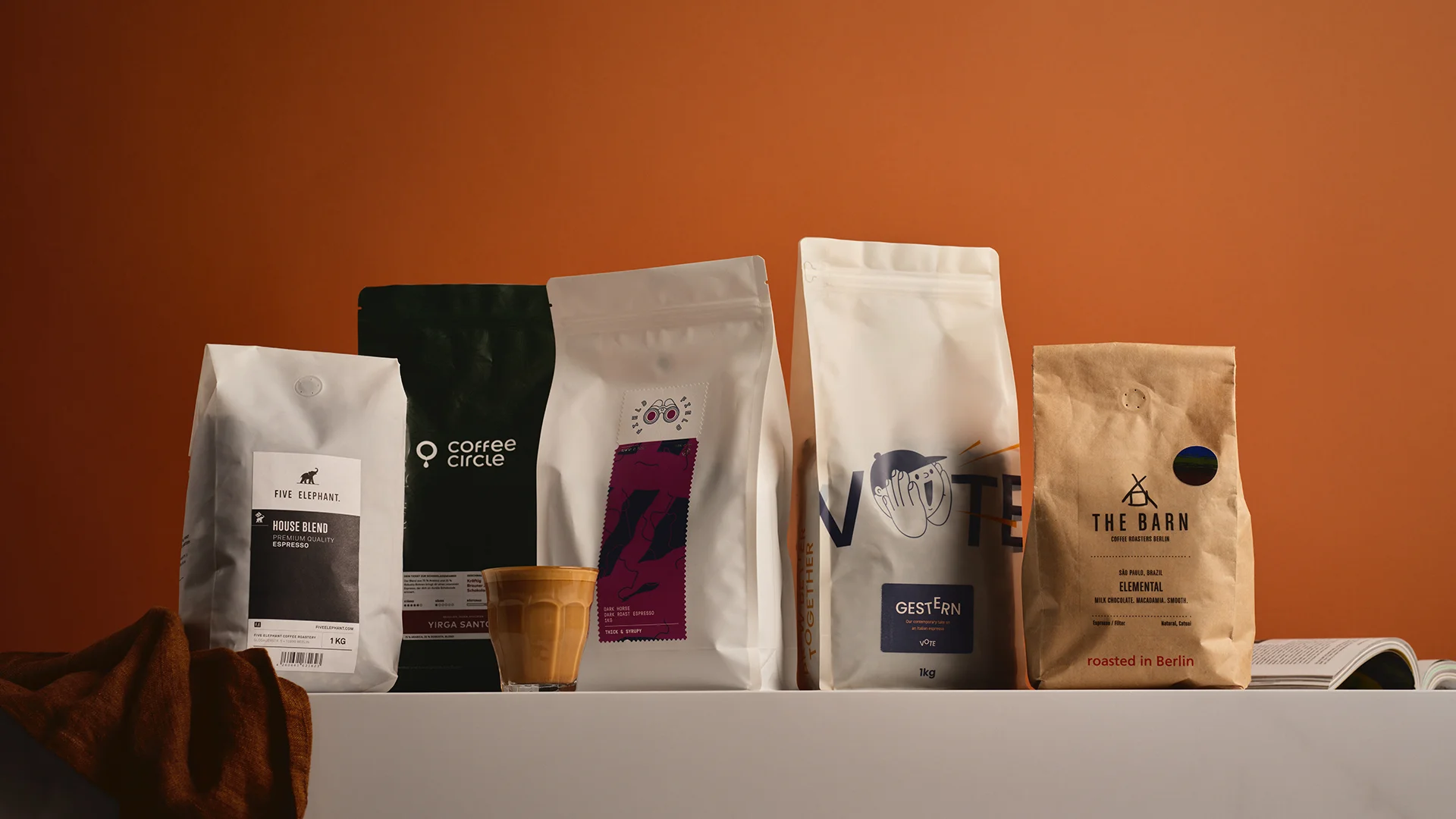 USA map with coffee brands as states