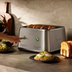 Lifestyle image of the Eye Q™ Auto 4 Slice in colour Brushed Stainless Steel
