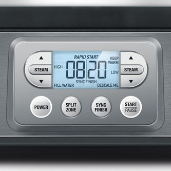the Steam Zone™ Sage Cooker in Brushed Stainless Steel water hardness and descale setting