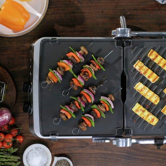 the BBQ & Press™ Grill Acciaio inossidabile spazzolato dose