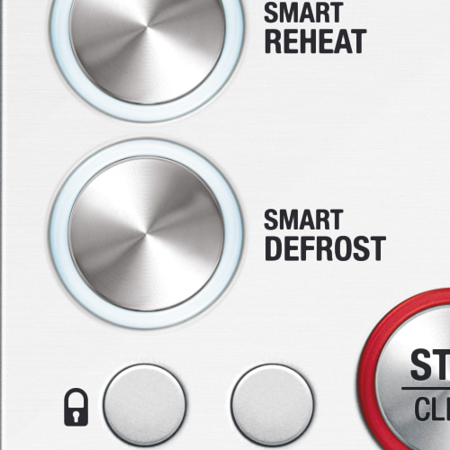 the Quick Touch™ Crisp Microwaves in Brushed Stainless Steel smart defrost
