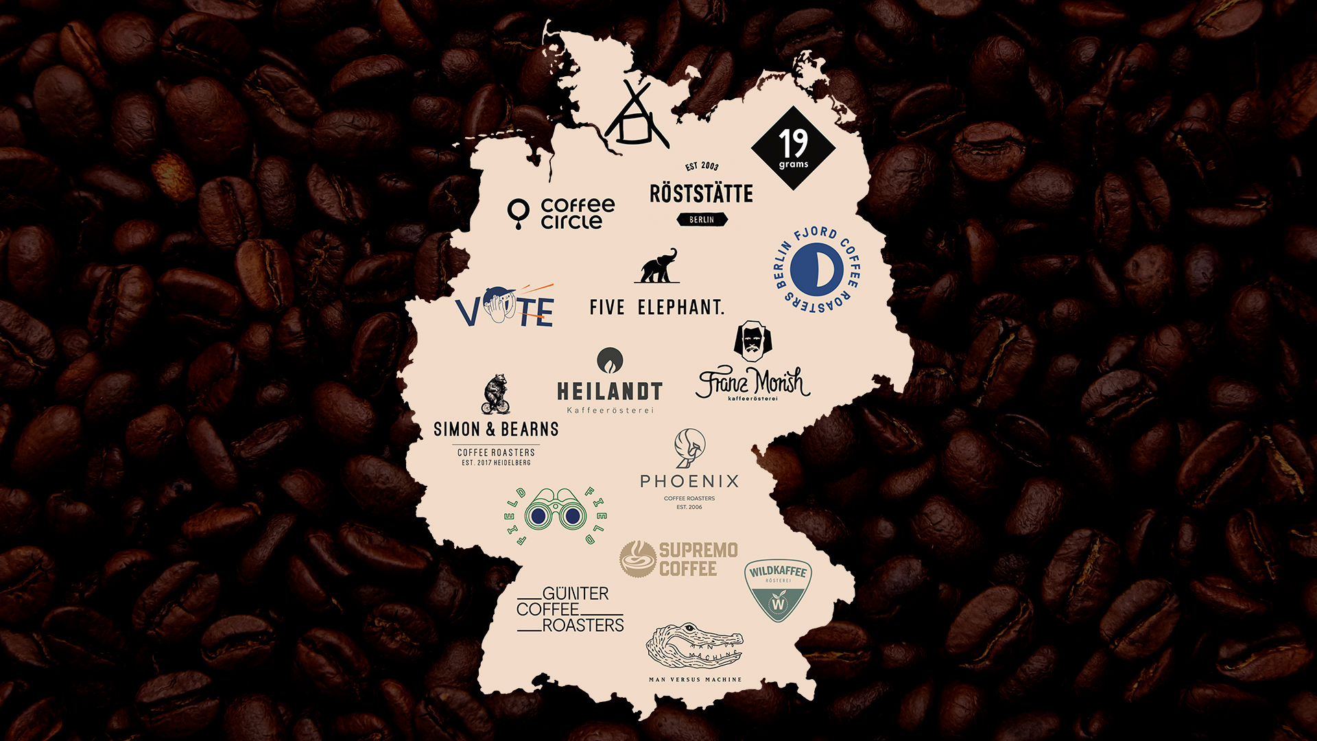 DE map with coffee brands as states