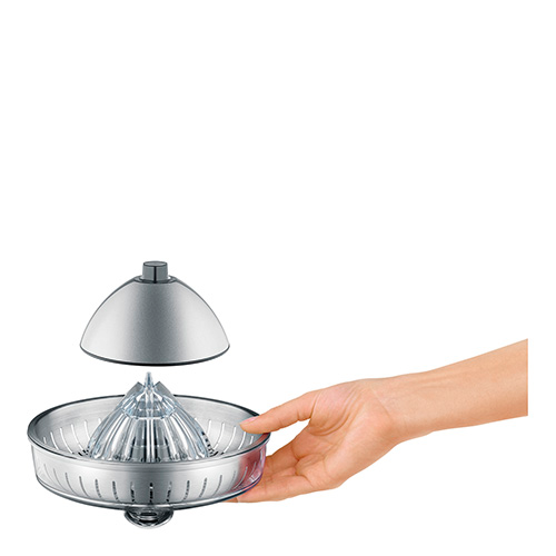 the Citrus Press™ Juicers in Silver magnetic fruit dome