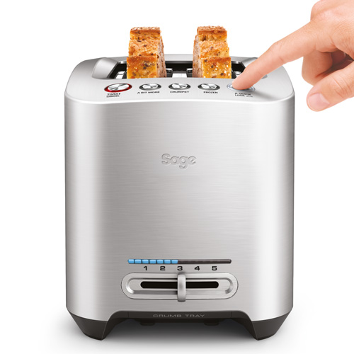 The Smart Toast™ Toaster in Silber absenken auf knopfdruck