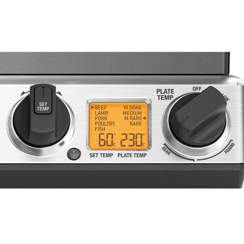 the Smart Grill™ Pro Grills & Sandwich Makers in Brushed Stainless Steel smart settings with rest indicator