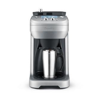 The Grind Control brews directly into tall cups and cannisters.