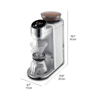 the Spiral Luxe™ Auto Pour Over with dimensions