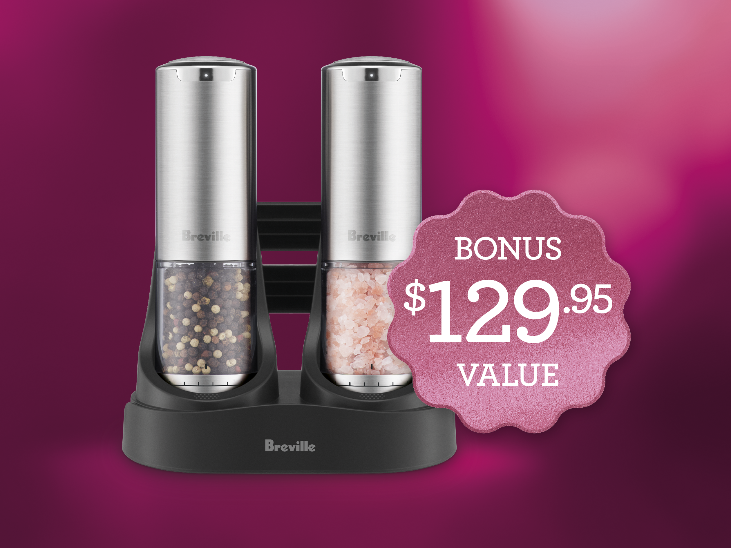 Bonus Set of Rechargeable Salt & Pepper Mills