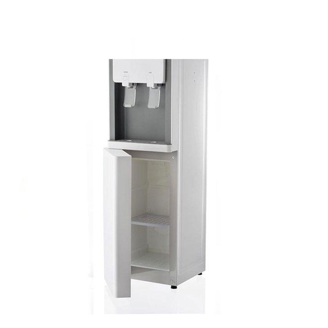 Floor Standing Water Cooler Water Filtration in White storage