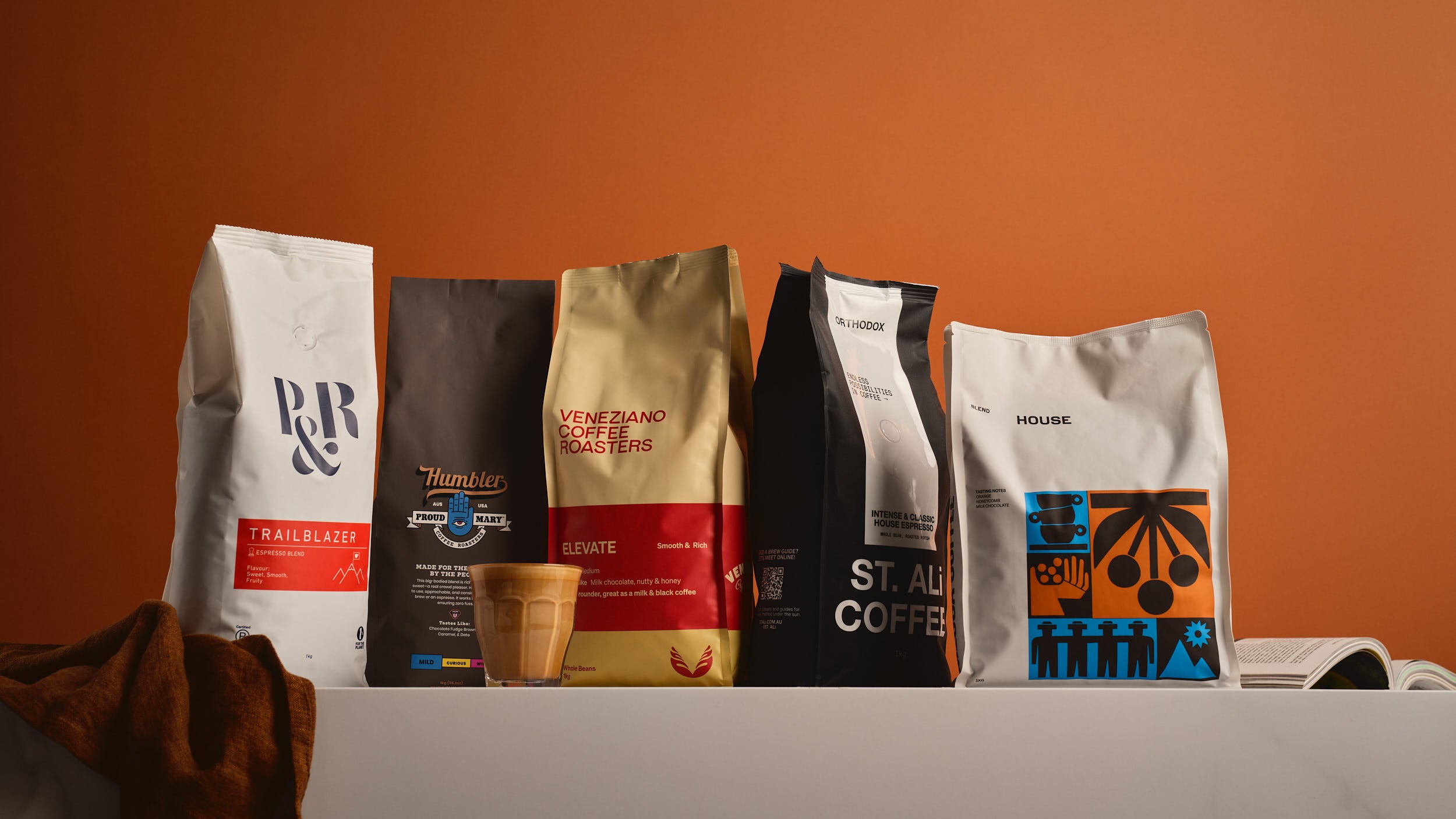 USA map with coffee brands as states