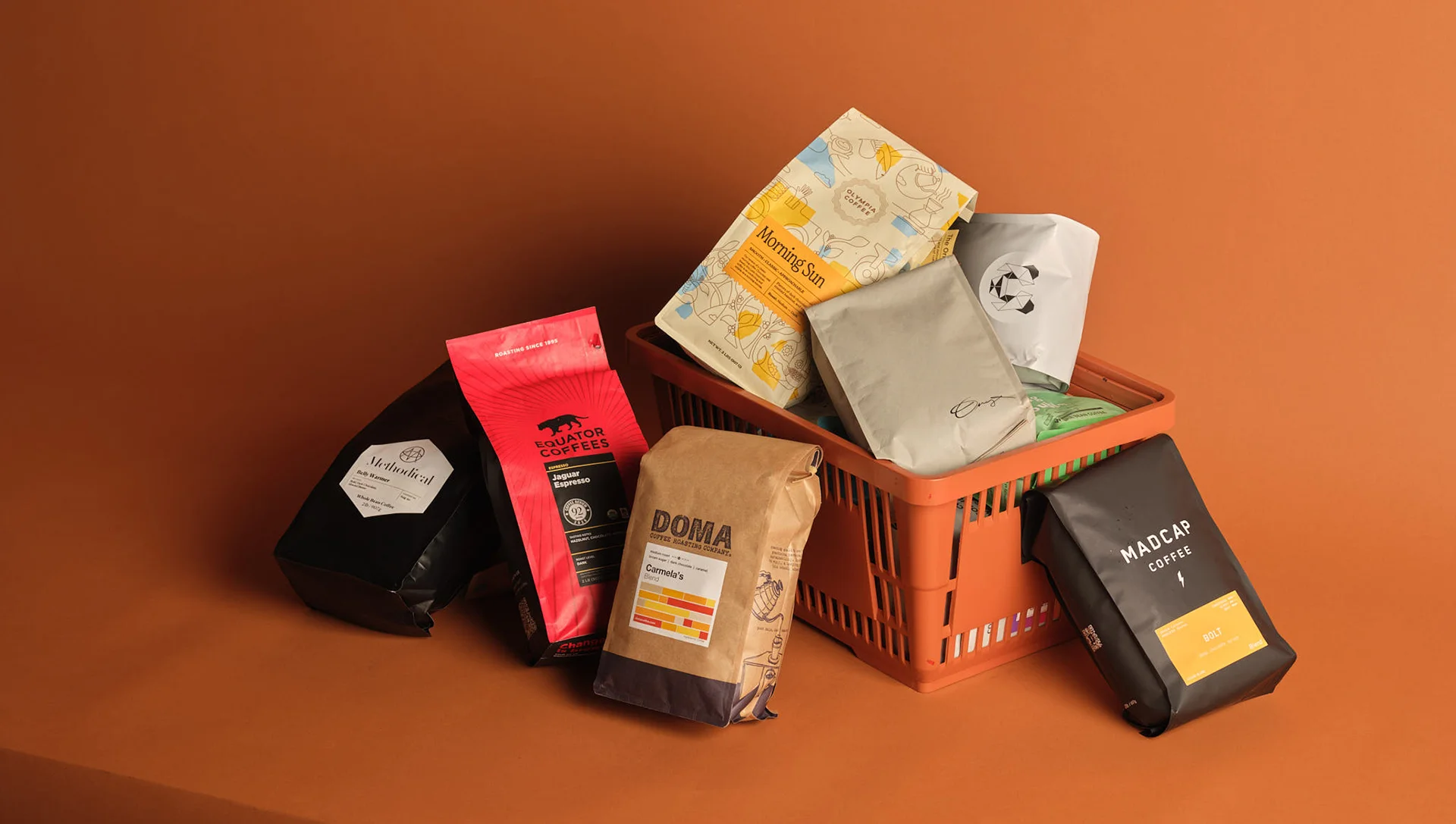 USA map with coffee brands as states