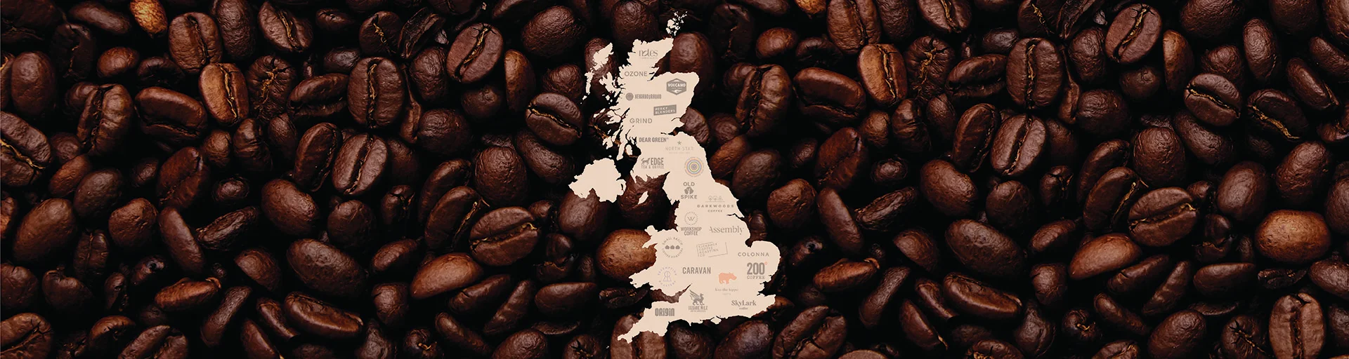 USA map with coffee brands as states