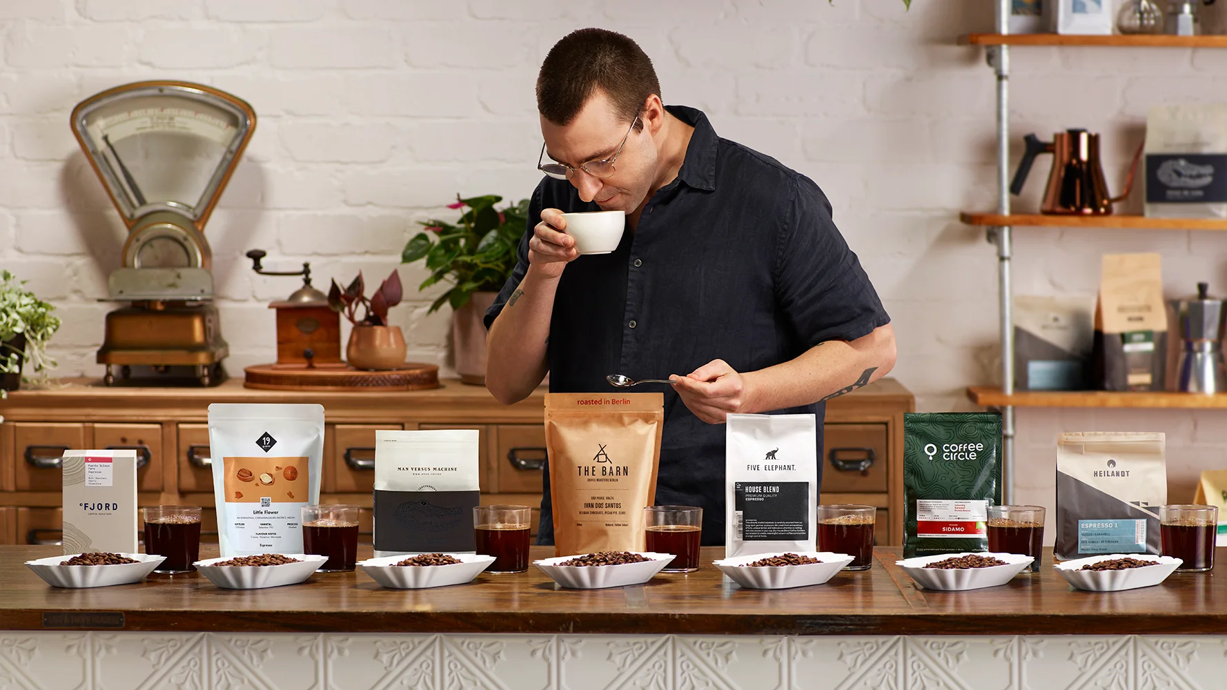barista with beans