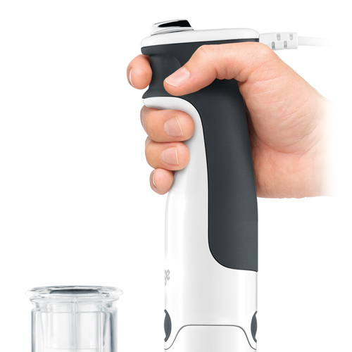 The Control Grip All in One™ Immersion Blender in Silver ergonomic trigger grip