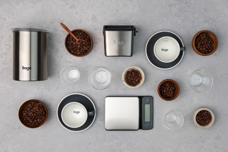 Flat lay of Sage Barista Tool Kit for your coffee essentials