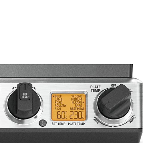 설정선택이 가능한 LCD 스크린과 온도 조절 다이얼.