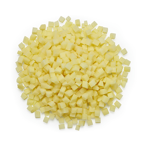 the Kitchen Wizz™ Peel & Dice Food Processor in Brushed Aluminium dicing - no longer difficult