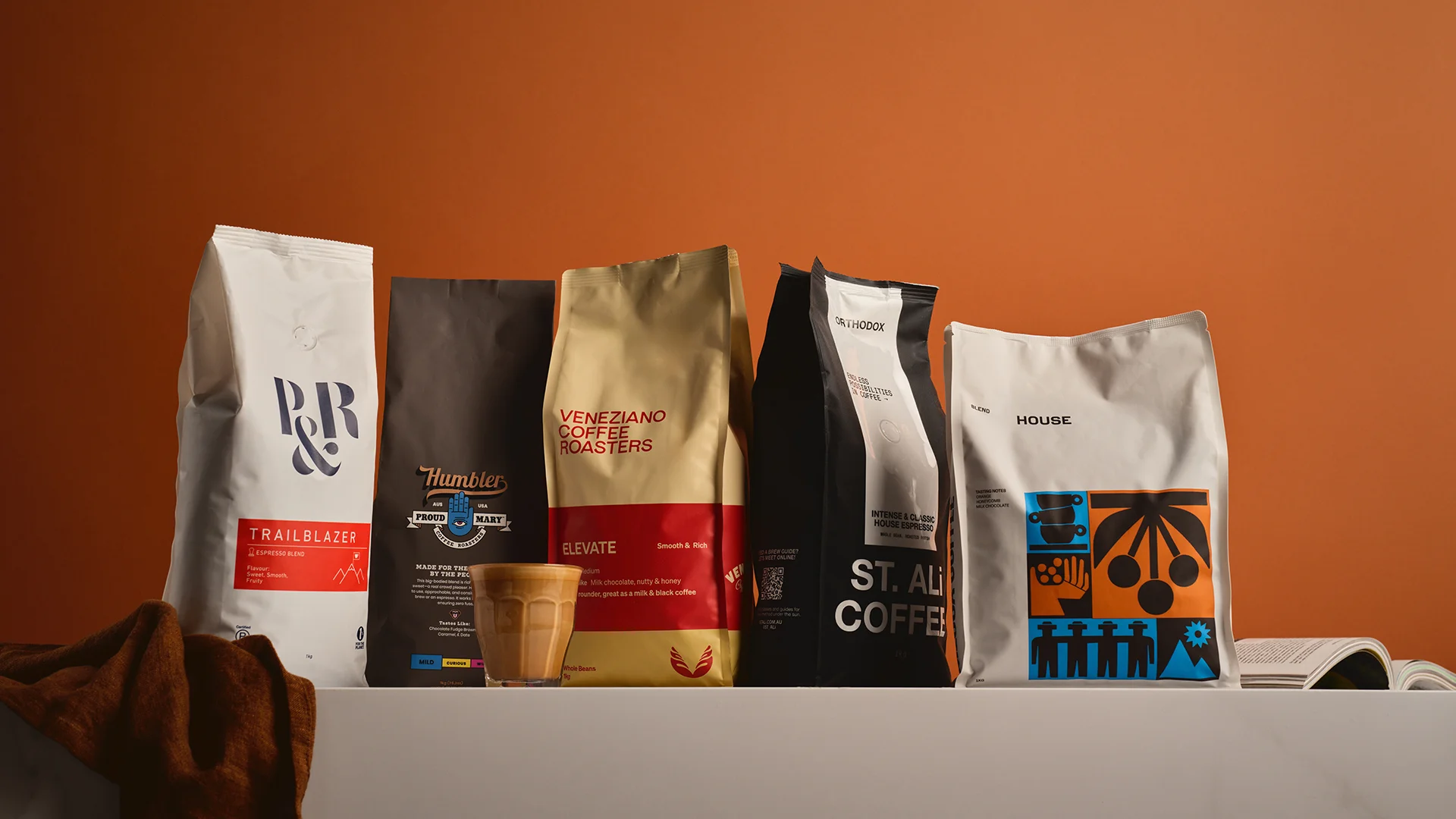 USA map with coffee brands as states