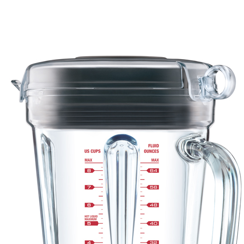 the Q™ Blender in Smoked hickory innovative lid and ring pull