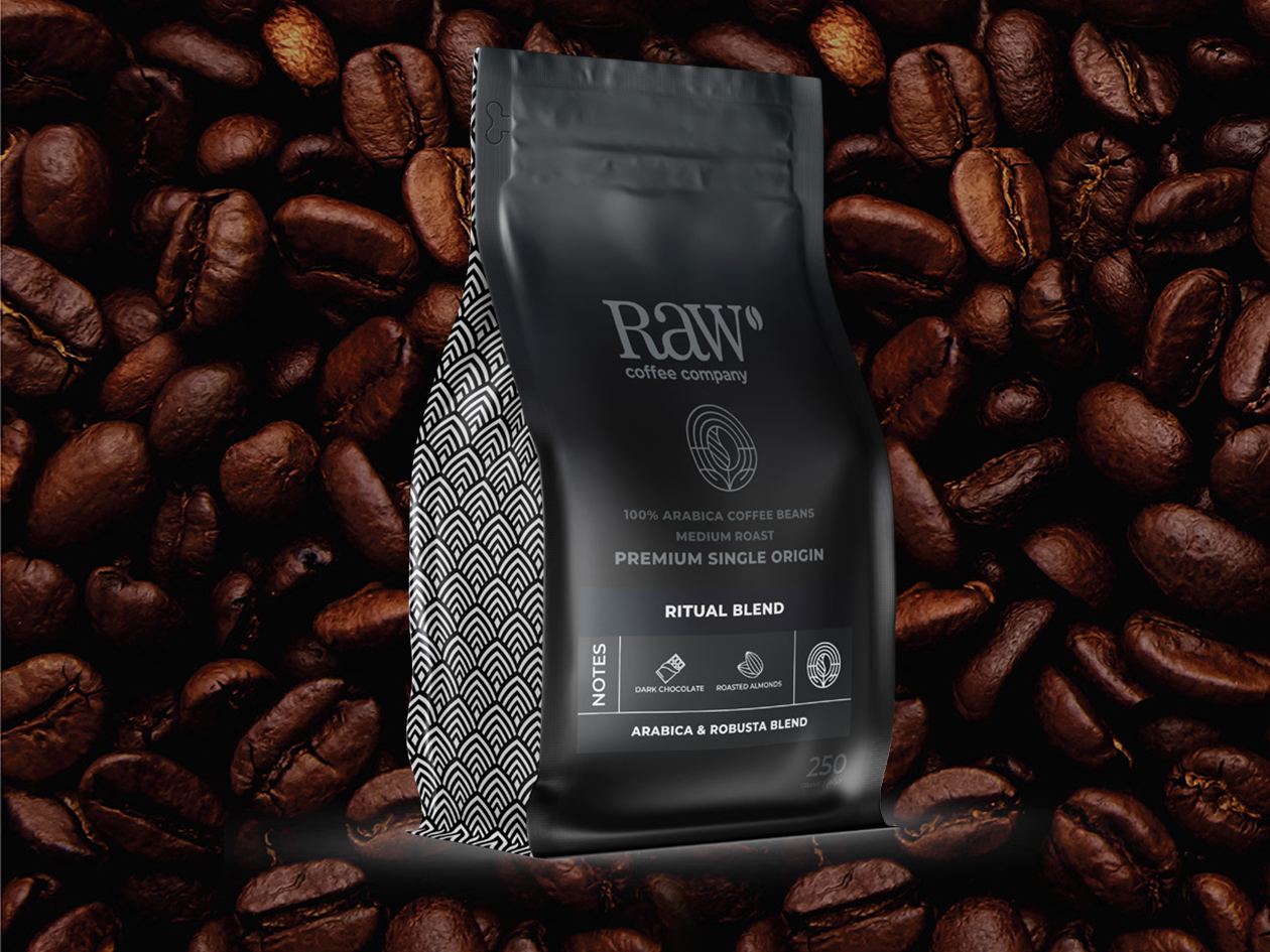 Raw Coffee beans bag