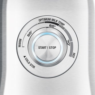 the Milk Cafe™ Milk Frothers in Brushed Stainless Steel automatic off