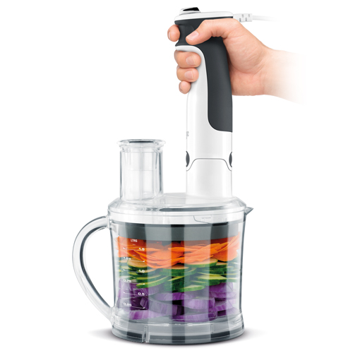 The Control Grip All in One™ Immersion Blender in Silver Anti-Suction Blending Technology