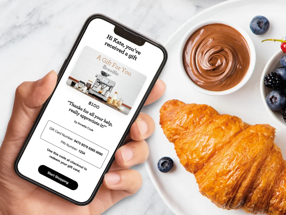 eGift Card on mobile phone