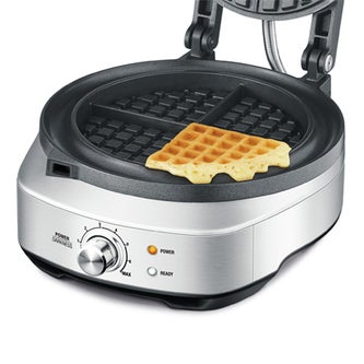the No-Mess Waffle™ Waffeleisen in Gebürsteter Edelstahl "fertig"-lichtanzeige