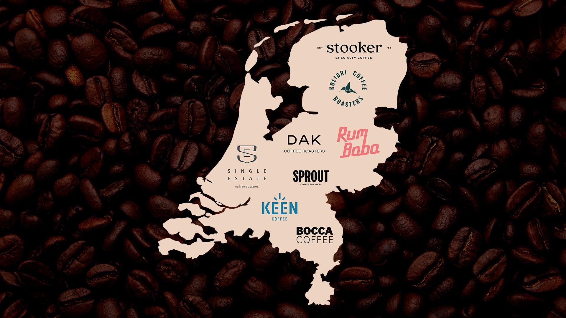 NL map with coffee brands as states