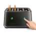 A hand reached out to press a button of the Eye Q™ Auto 2 Slice