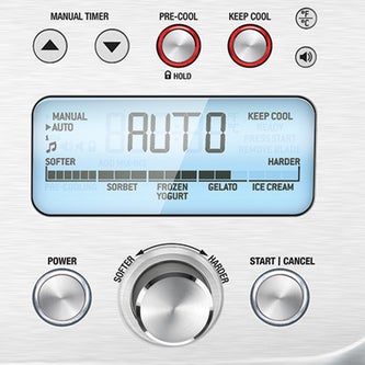 the Smart Scoop™ in Brushed Stainless Steel automatic hardness settings