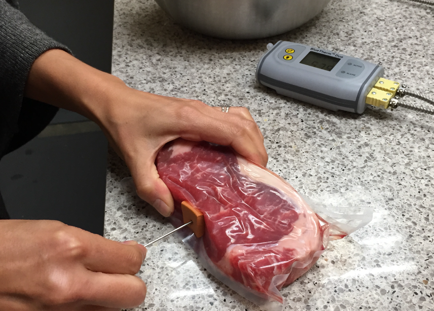 Beef filet on a counter